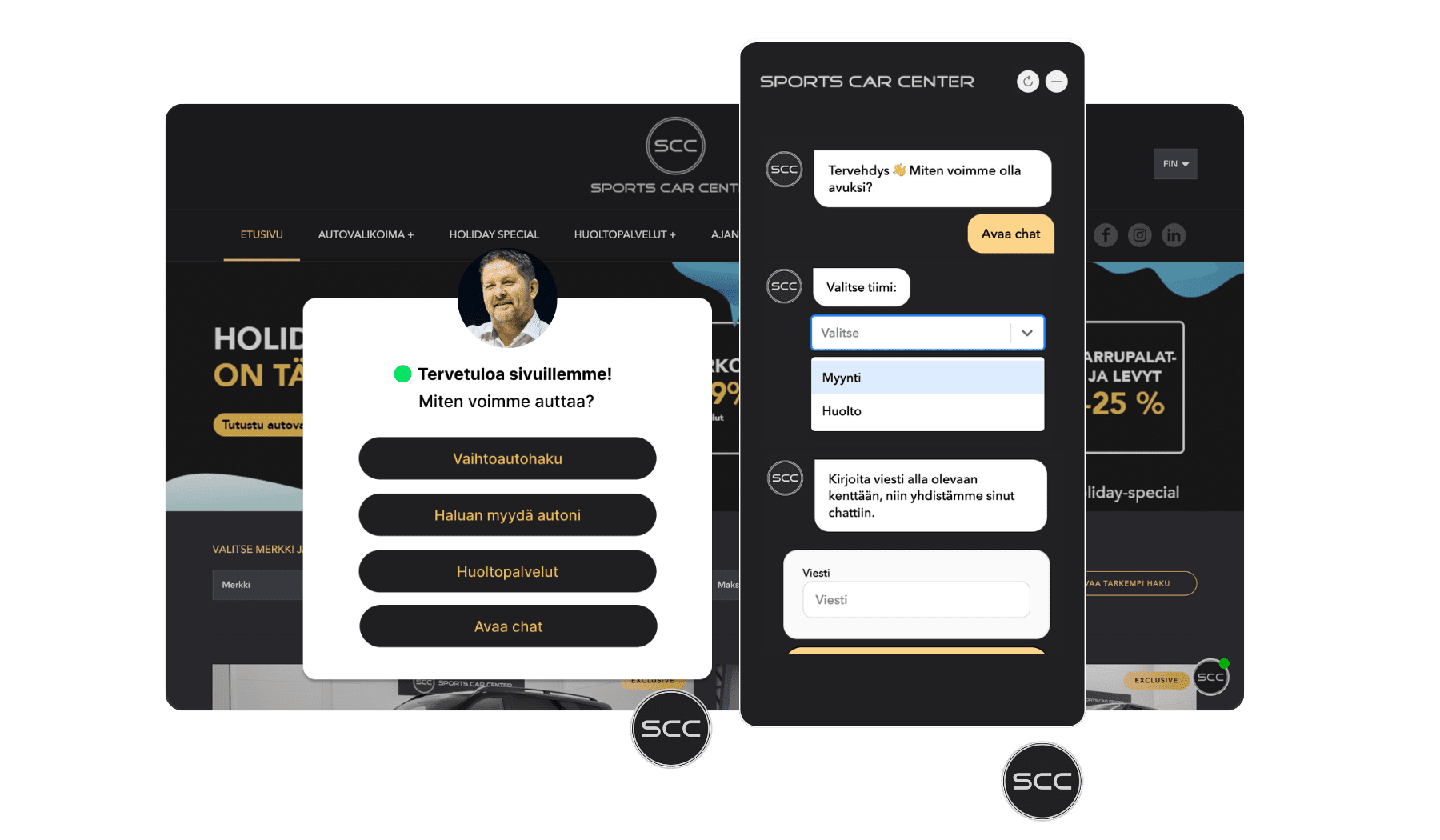 Sports Car Centerin live chatbot